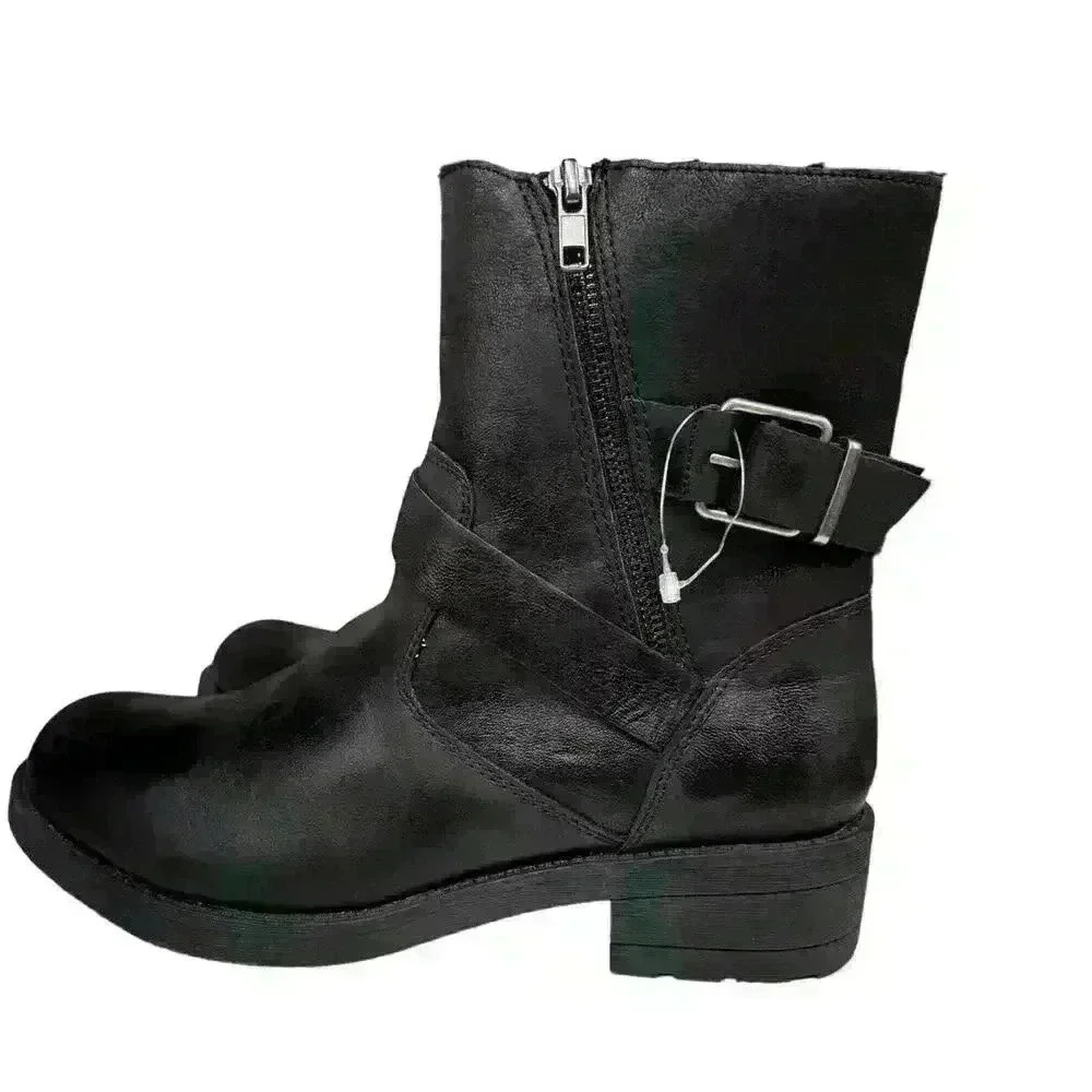 Rocket Dog Women's Black Biker Fashion Boot Zip Up Inner Ankle Closure Size 8 - Picture 4 of 9